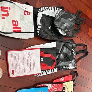 lululemon athletica Black & Red Lot of 12 used shopping bags